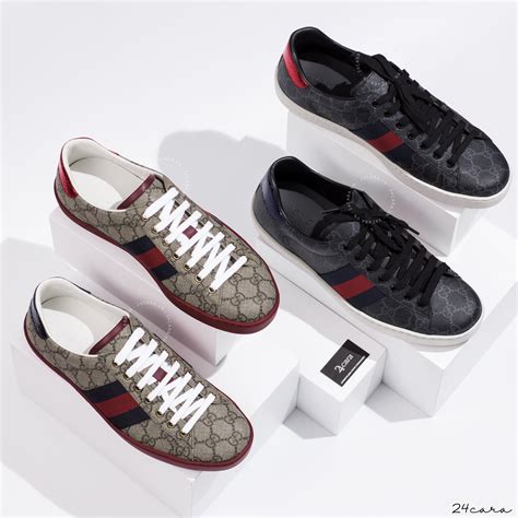 gucci sneakers black low tops 2017|gg supreme low top sneakers.